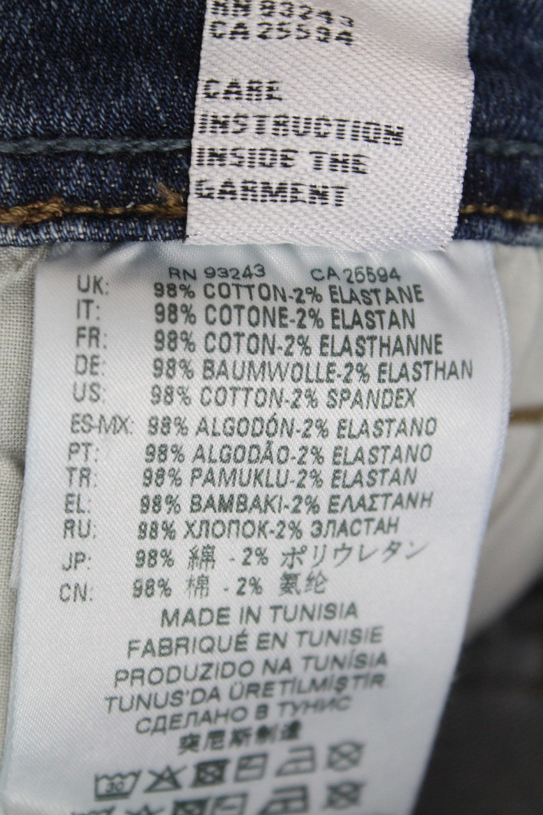 DIESEL Sleenker 069FI Men's Jeans W28 L32 Slim Stretch Blue Cotton Washed Fit