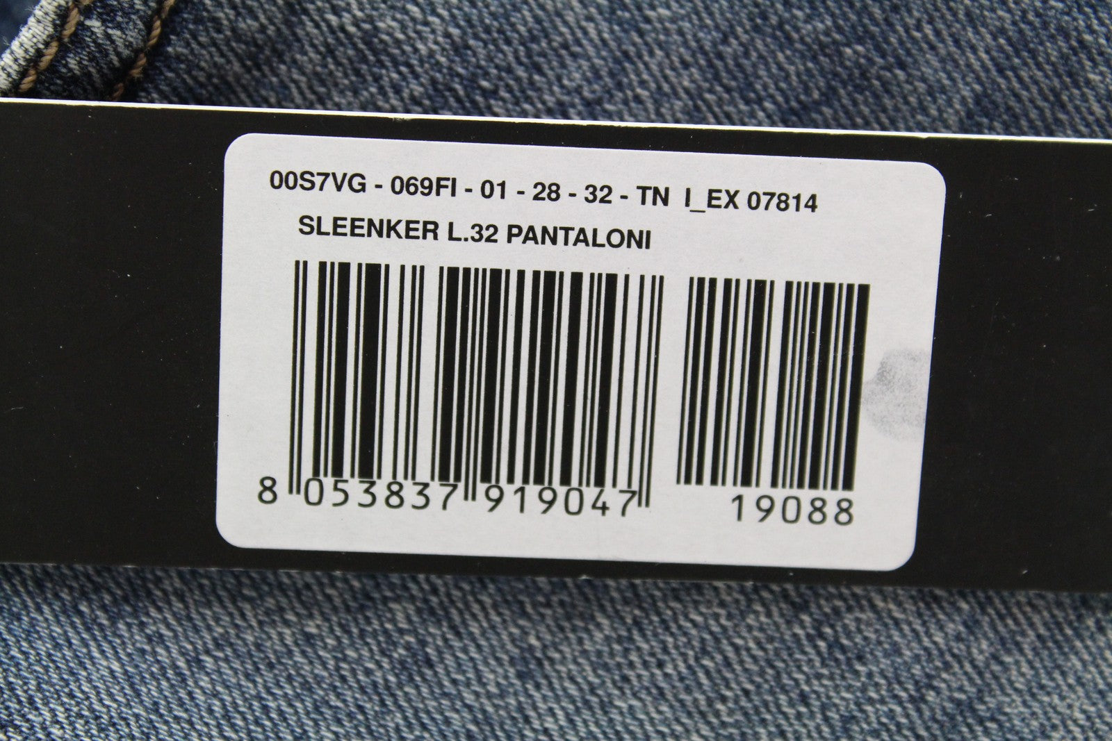 DIESEL Sleenker 069FI Men's Jeans W28 L32 Slim Stretch Blue Cotton Washed Fit