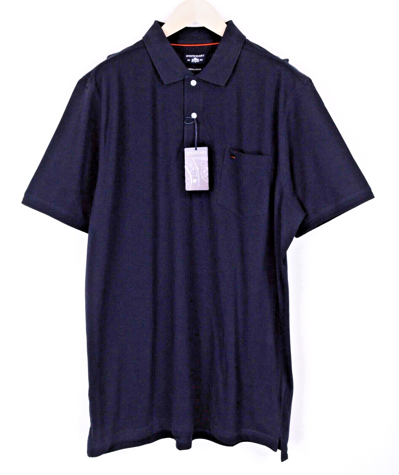 STATE OF ART Mens T-Shirt 3XL Navy Short Sleeve  Cotton Collared Polo