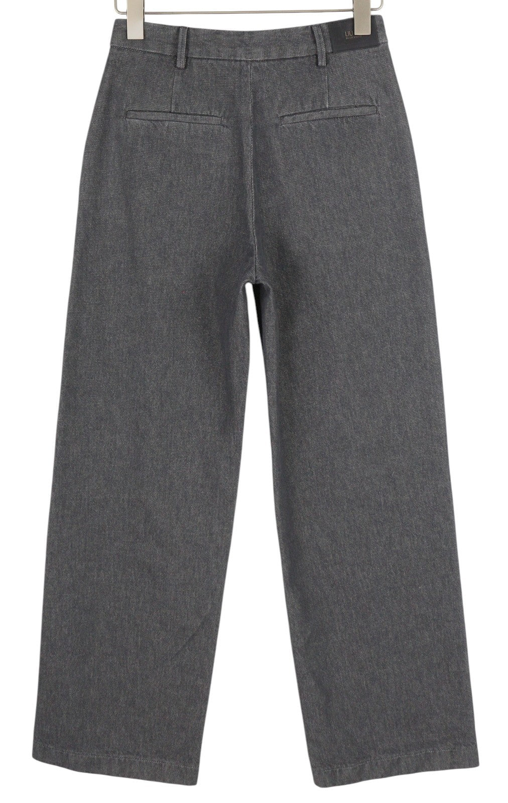 LIU JO Women Jeans W27 Wide Leg Zip High Waist Pockets Casual Dark Grey Denim