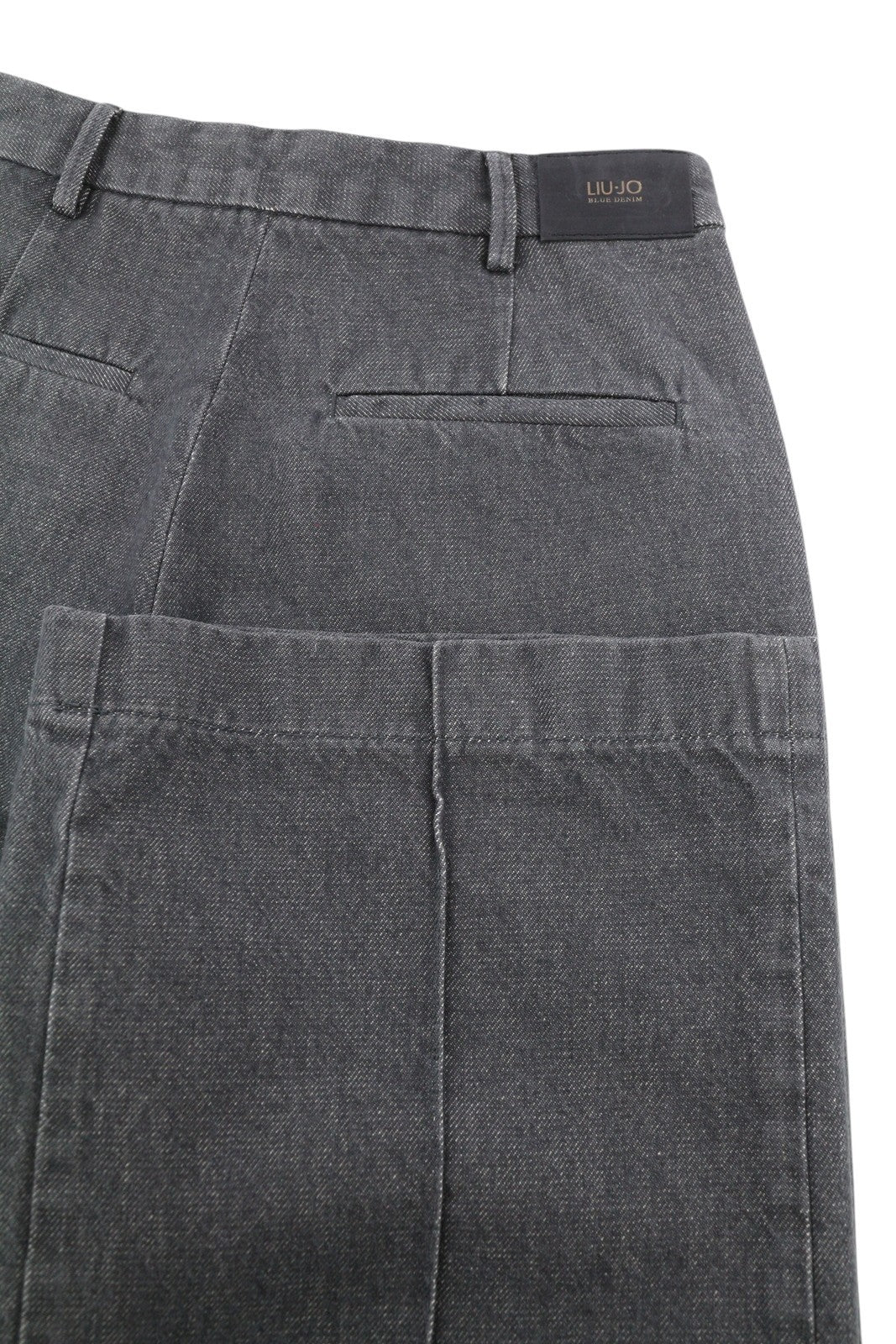 LIU JO Women Jeans W27 Wide Leg Zip High Waist Pockets Casual Dark Grey Denim