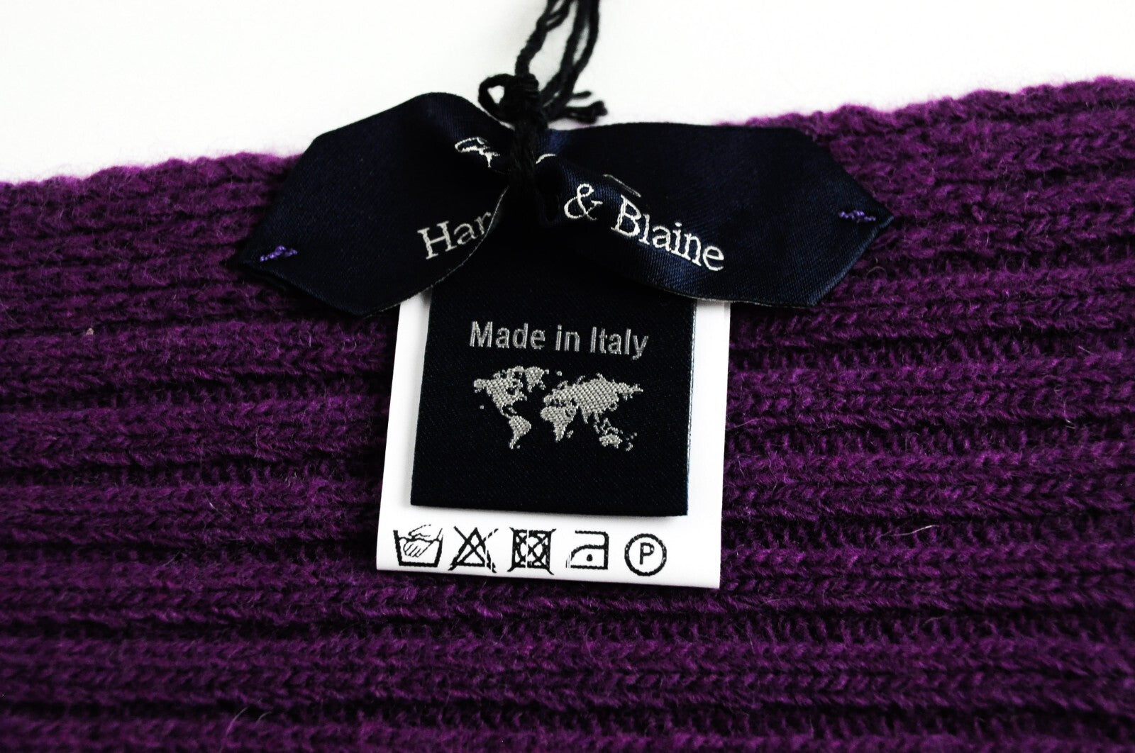 HARMONT & BLAINE Mens Scarf OS Purple Knitted Wool  Unisex Winter