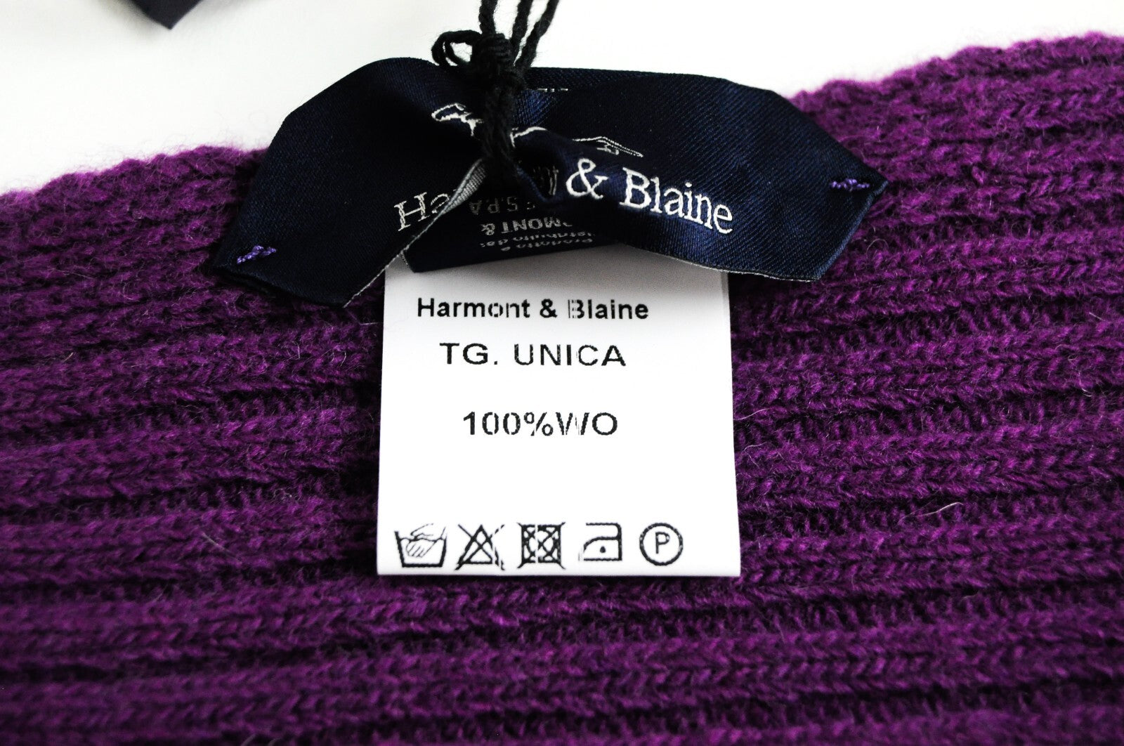 HARMONT & BLAINE Mens Scarf OS Purple Knitted Wool  Unisex Winter