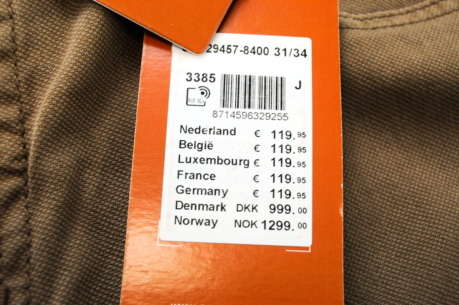 STATE OF ART Mens Trousers W31/L34 Brown Dress Regular Tapered Stretchy Monza