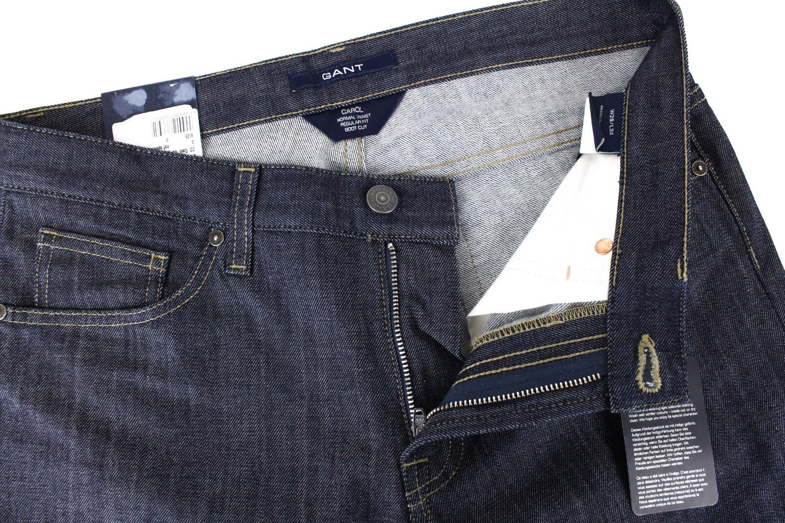 GANT Carol Womens Jeans W29/L34 Mid-Blue Regular Bootcut Stretchy Zipped