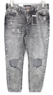 SCOTCH & SODA L-Adorable Womens Jeans W30/L32 Grey Ripped Boyfriend Non-Stretch