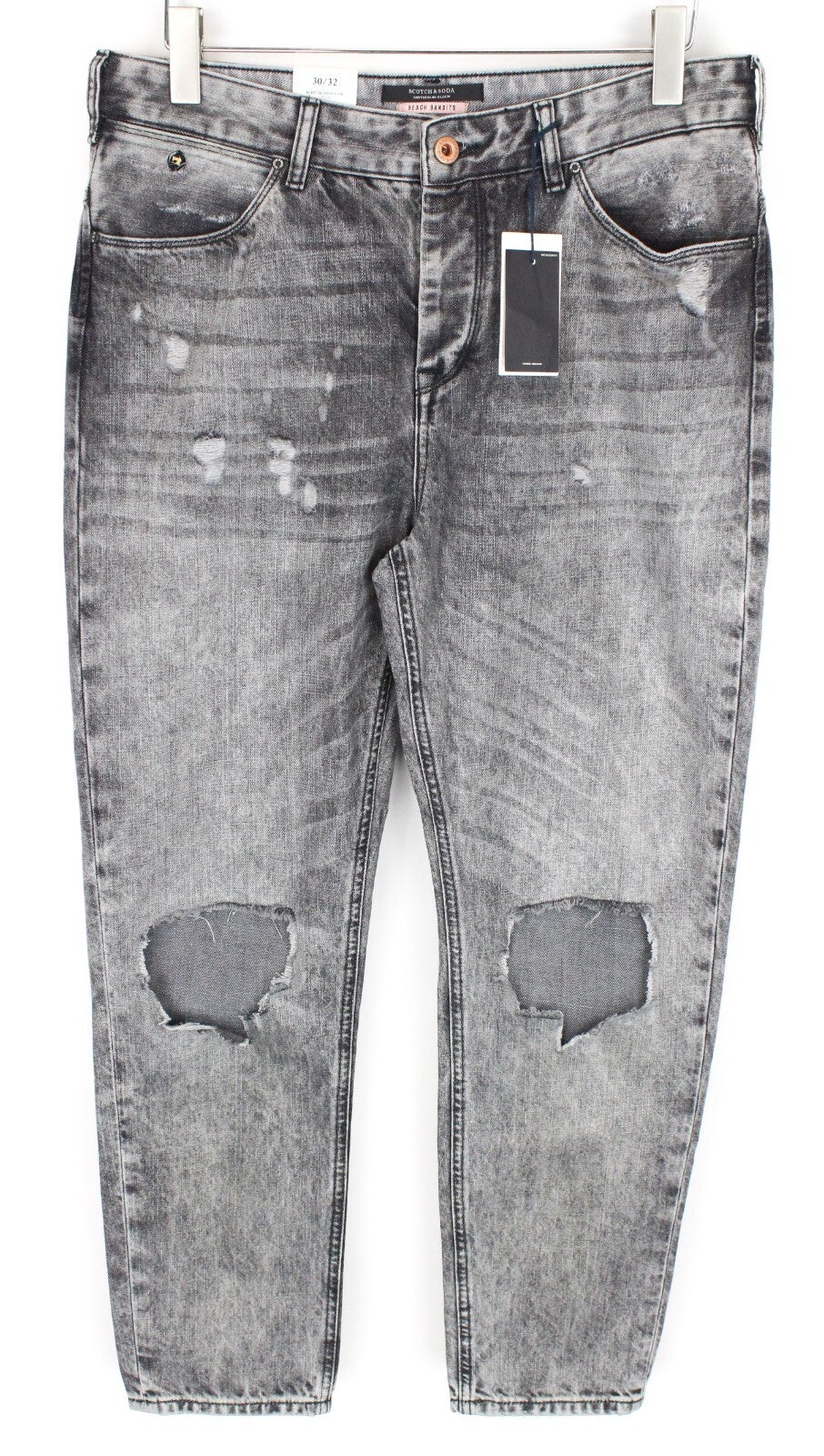 SCOTCH & SODA L-Adorable Womens Jeans W30/L32 Grey Ripped Boyfriend Non-Stretch