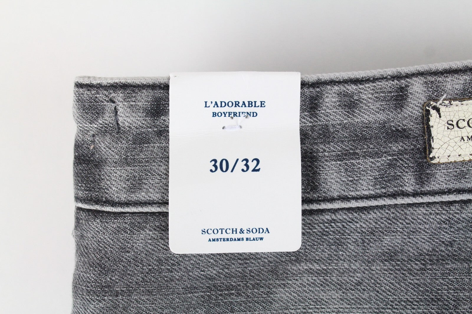 SCOTCH & SODA L-Adorable Womens Jeans W30/L32 Grey Ripped Boyfriend Non-Stretch