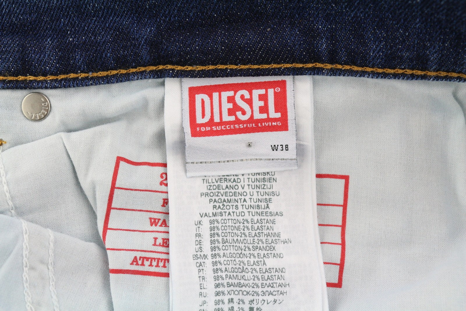 DIESEL 2005 D-Fining 09E45 Men Jeans W38/L32 Washed Blue Distress RRP€175