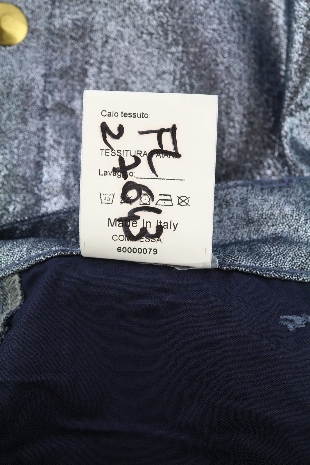 LIU JO Laminato Women Jeans W28 Glitter Shiny Snap Side Regular Fit Blue Zip Fly