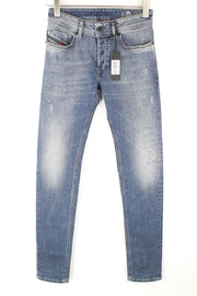 DIESEL Sleenker 069FI Men's Jeans W29 L32 Slim Stretch Casual Cotton Blue Wash