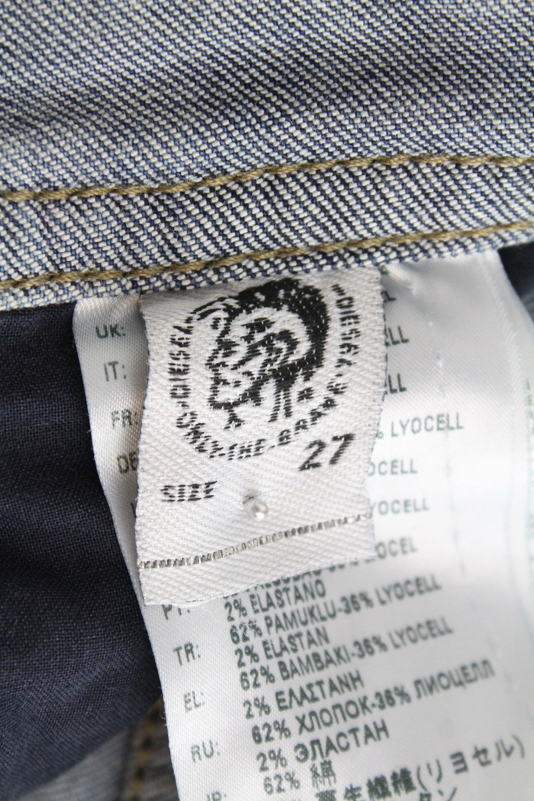 DIESEL Buster 084NV Men's Jeans W27 L30 Slim Taper Fit Stretch Cotton Blue Wash