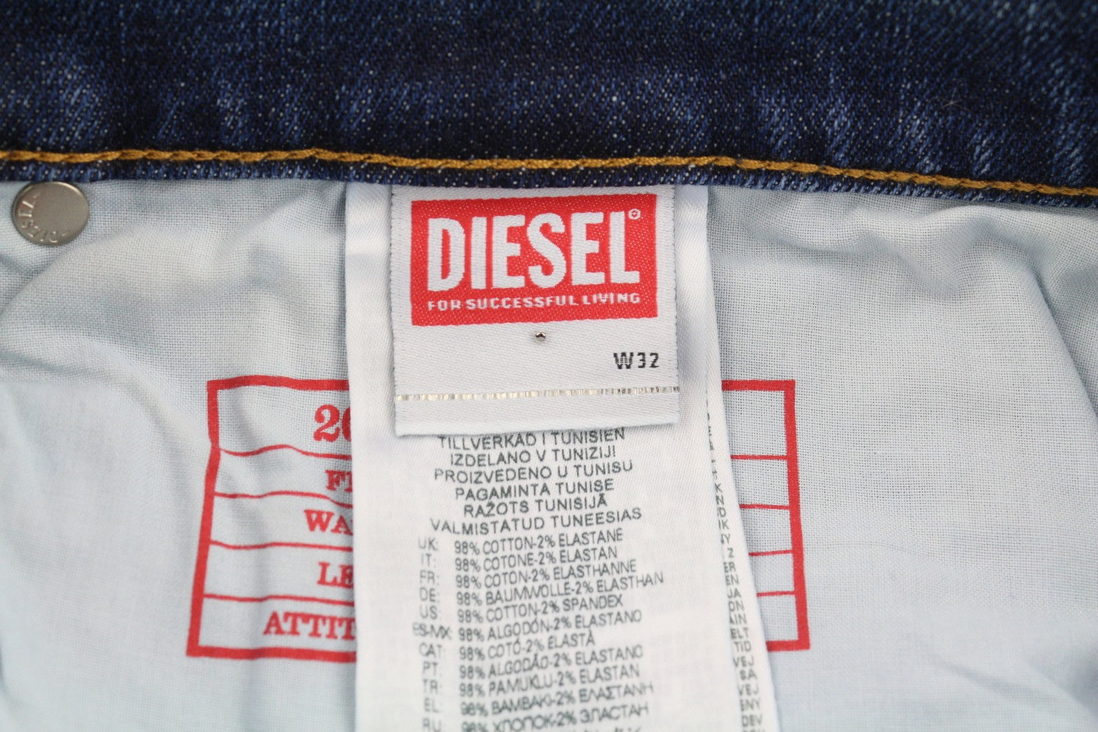 DIESEL 2005 D-Fining 09E45 Men Jeans W32/L32 Washed Blu Distress RRP€175