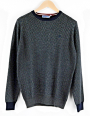 HARMONT & BLAINE Mens Sweater L Grey Crew Neck Melange Wool Cashmere Mix