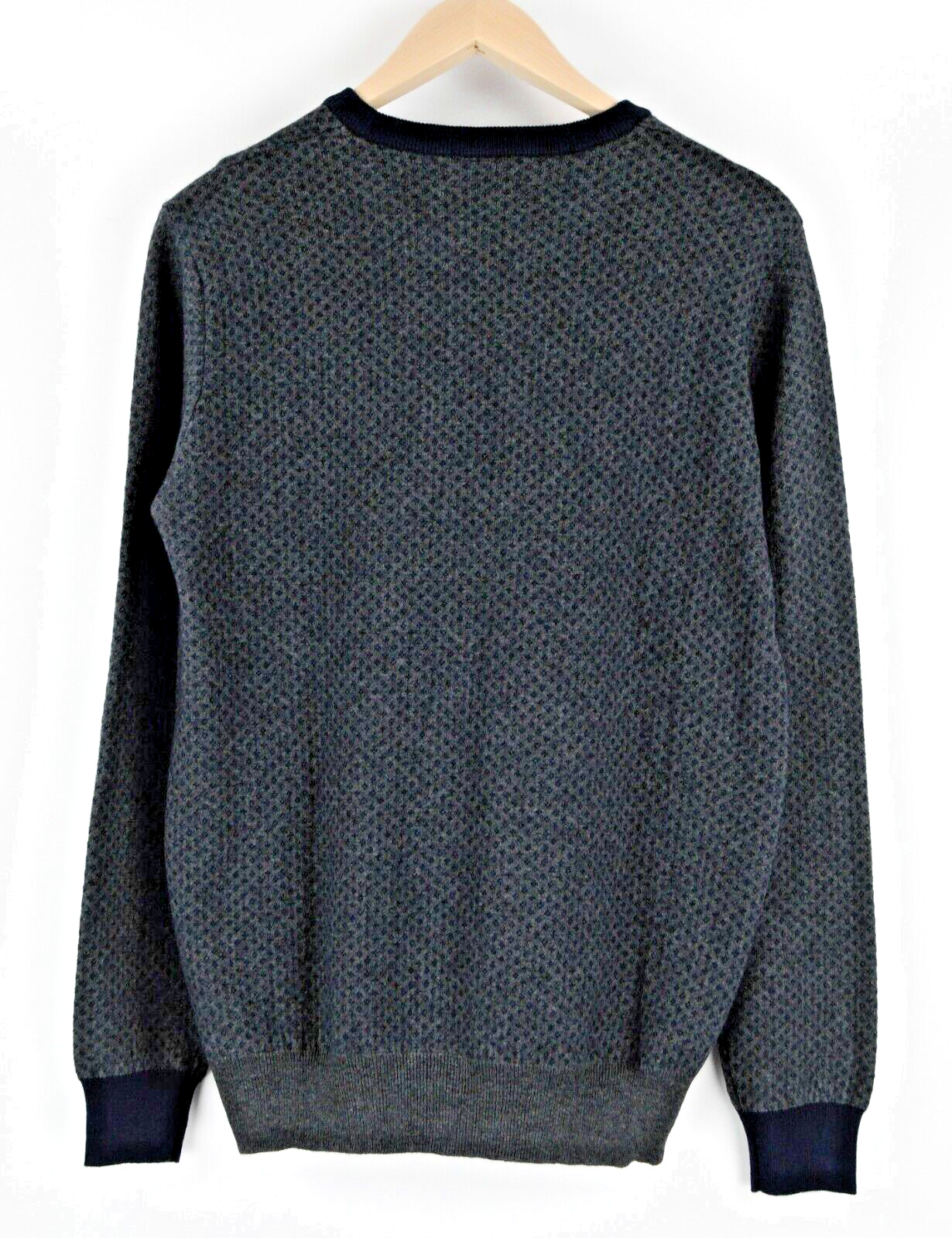 HARMONT & BLAINE Mens Sweater L Grey Crew Neck Melange Wool Cashmere Mix