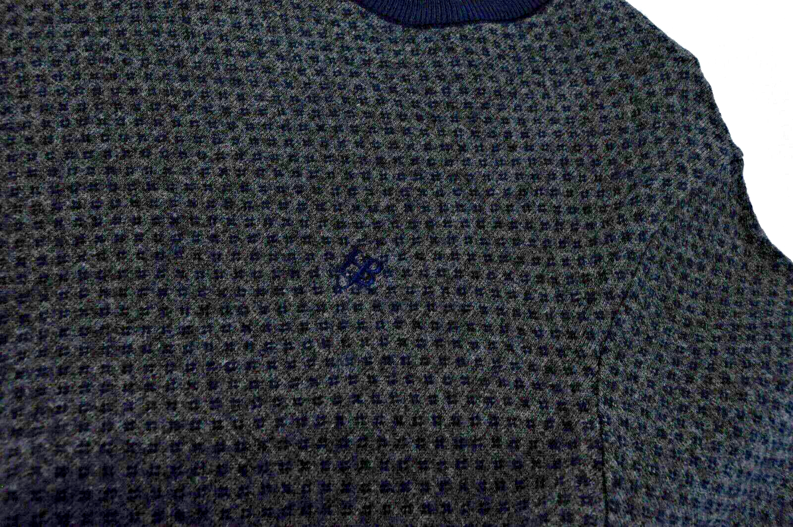 HARMONT & BLAINE Mens Sweater L Grey Crew Neck Melange Wool Cashmere Mix