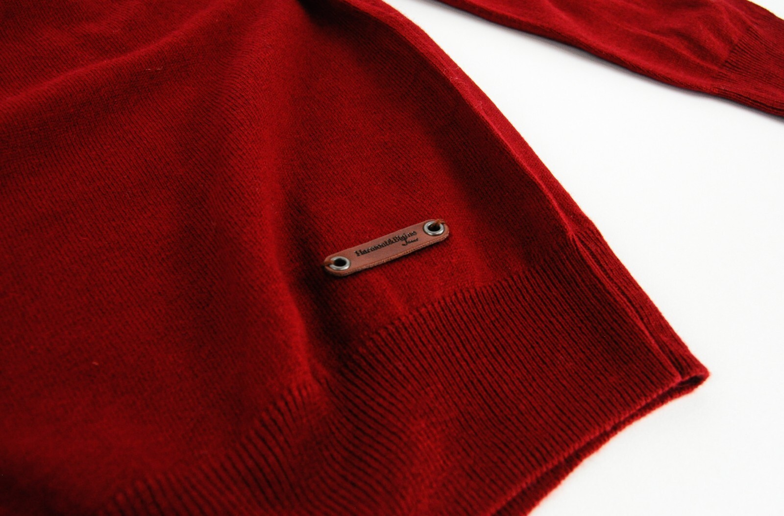 HARMONT & BLAINE Mens Sweater 2XL Red Crew Neck Tight-Knit Wool Blend