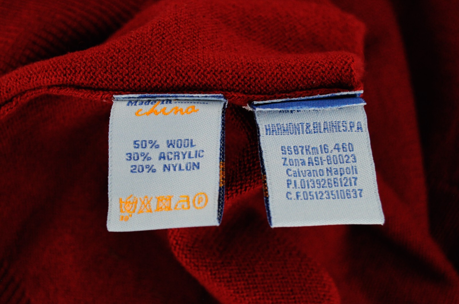 HARMONT & BLAINE Mens Sweater 2XL Red Crew Neck Tight-Knit Wool Blend