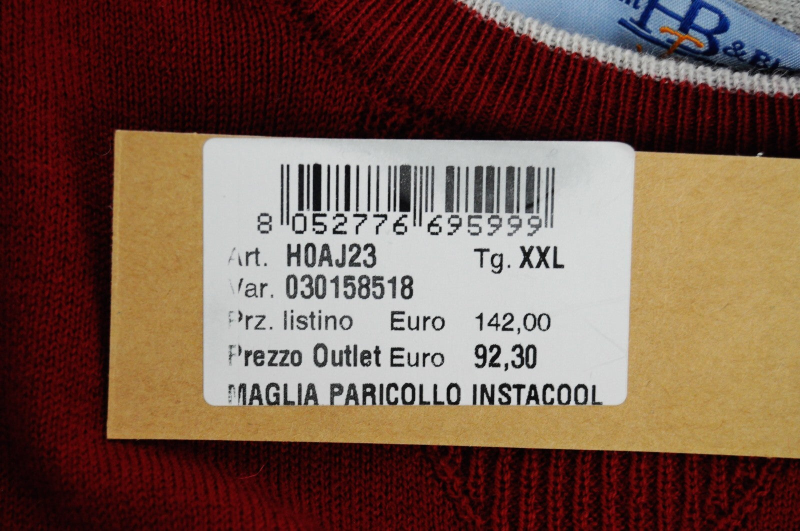 HARMONT & BLAINE Mens Sweater 2XL Red Crew Neck Tight-Knit Wool Blend