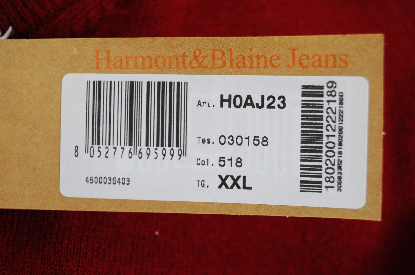 HARMONT & BLAINE Mens Sweater 2XL Red Crew Neck Tight-Knit Wool Blend