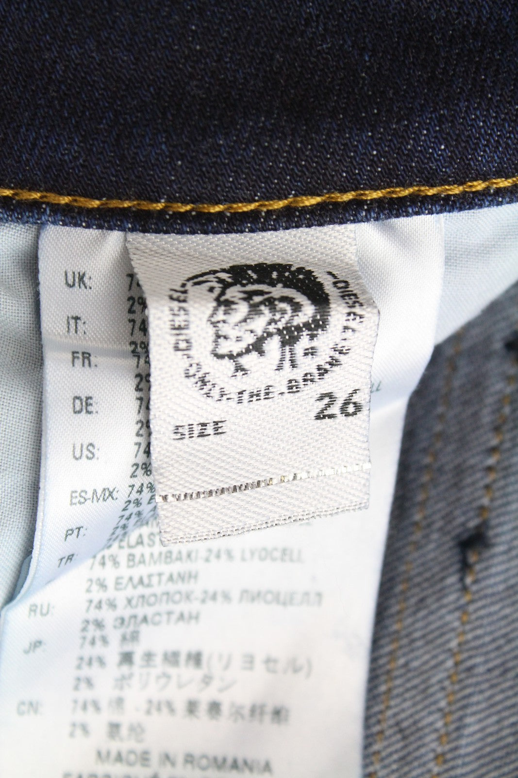 DIESEL D-Bazer 083AT Men's Jeans W26 L32 Washed Blue Cotton Taper Fit Stretch