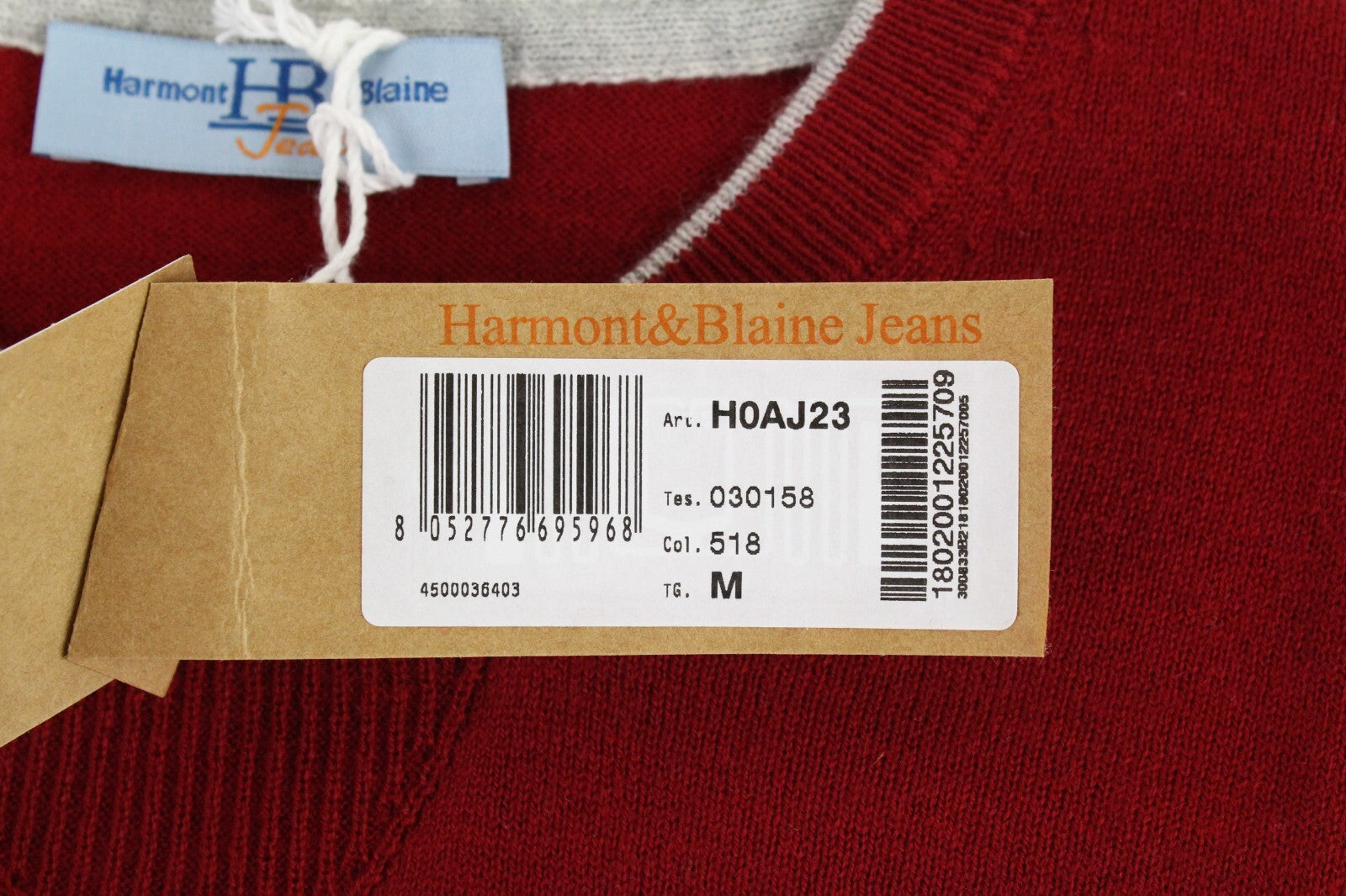 HARMONT & BLAINE Mens Sweatshirt M Red Wool Blend Long Sleeve Pullover