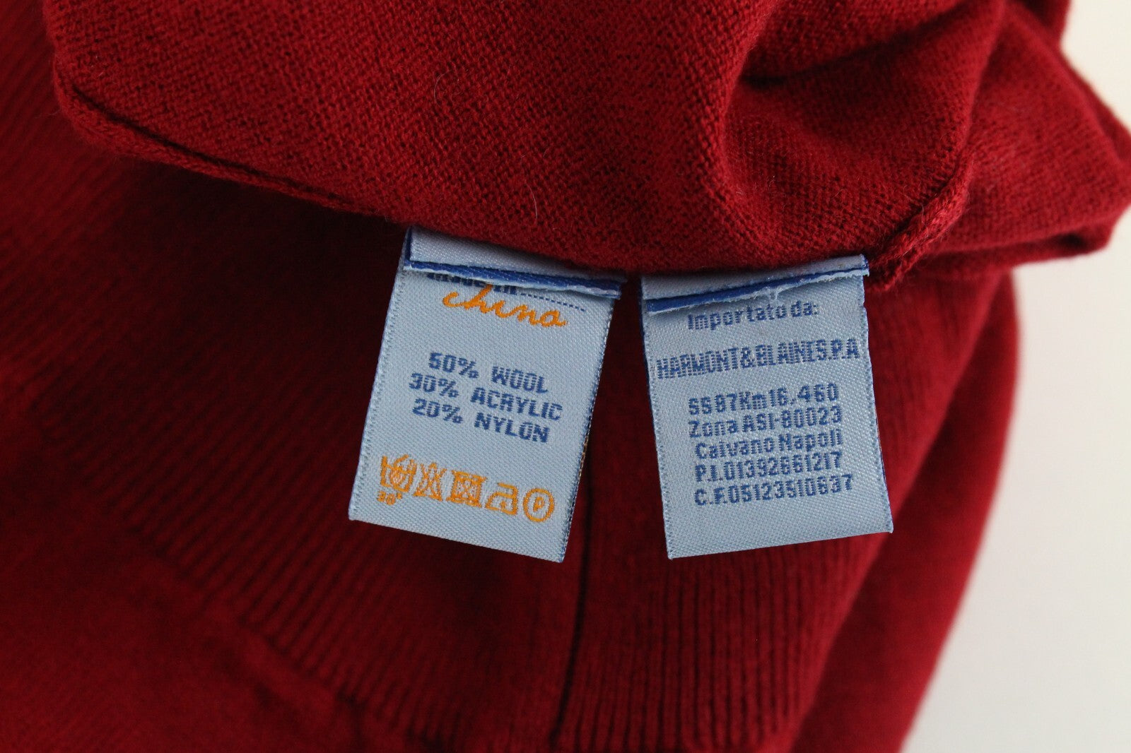 HARMONT & BLAINE Mens Sweatshirt M Red Wool Blend Long Sleeve Pullover