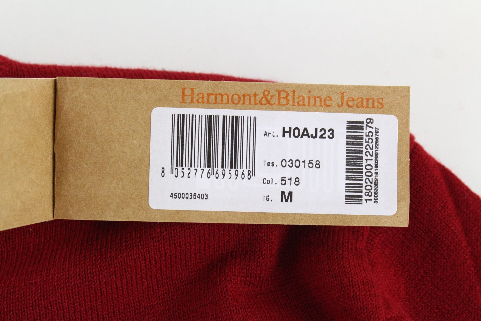 HARMONT & BLAINE Mens Sweatshirt M Red Wool Blend Long Sleeve Pullover