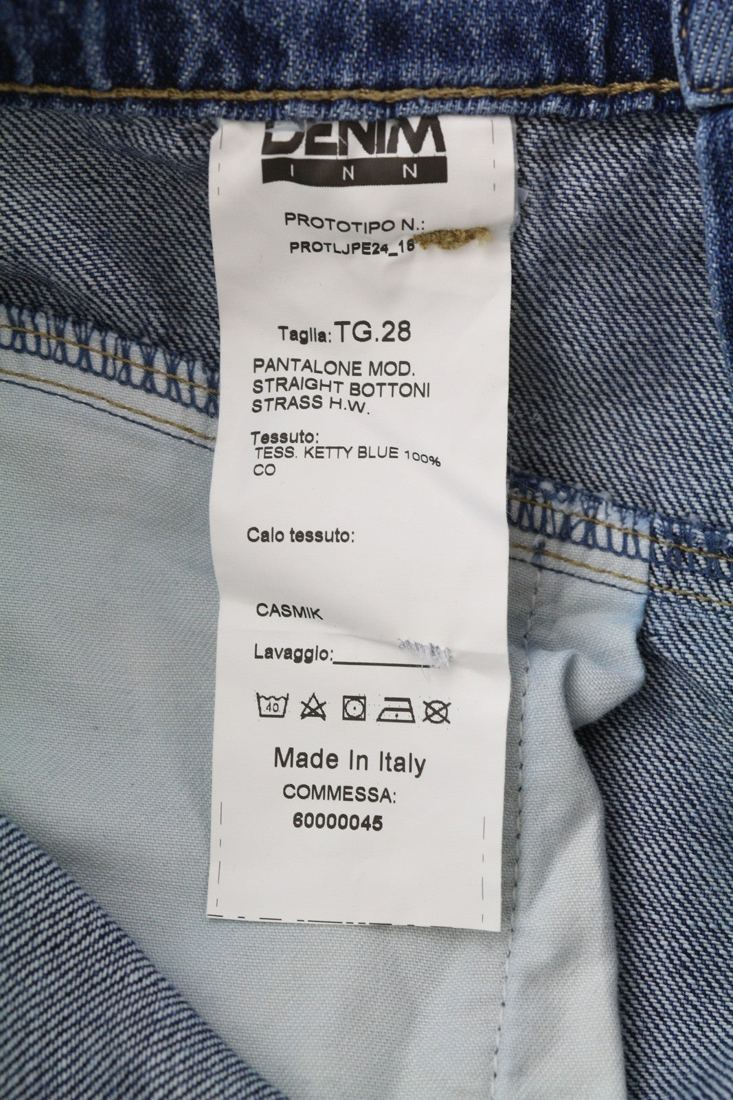 LIU JO Straight Bottoni Strass Women Jeans W28 High Waist Stars Print Wide Leg