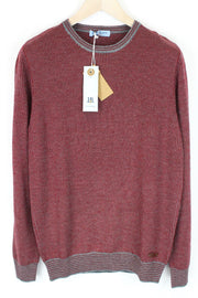 HARMONT & BLAINE Mens Sweatshirt 2XL Red Wool Blend Striped Long Sleeve