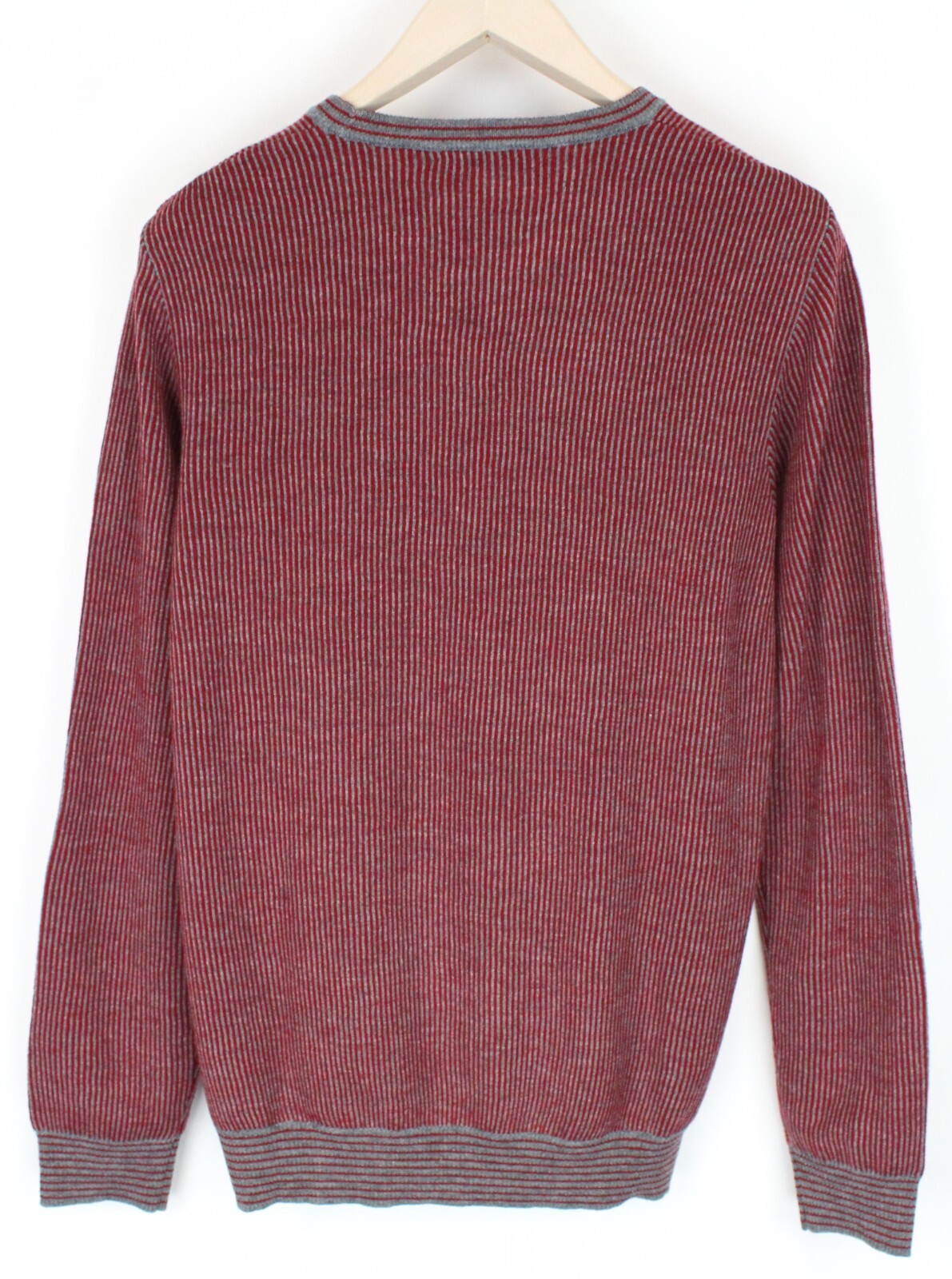 HARMONT & BLAINE Mens Sweatshirt 2XL Red Wool Blend Striped Long Sleeve
