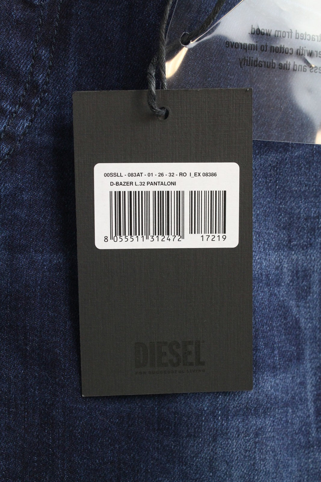 DIESEL D-Bazer 083AT Men's Jeans W26 L32 Taper Stretch Fit Cotton Blue Washed