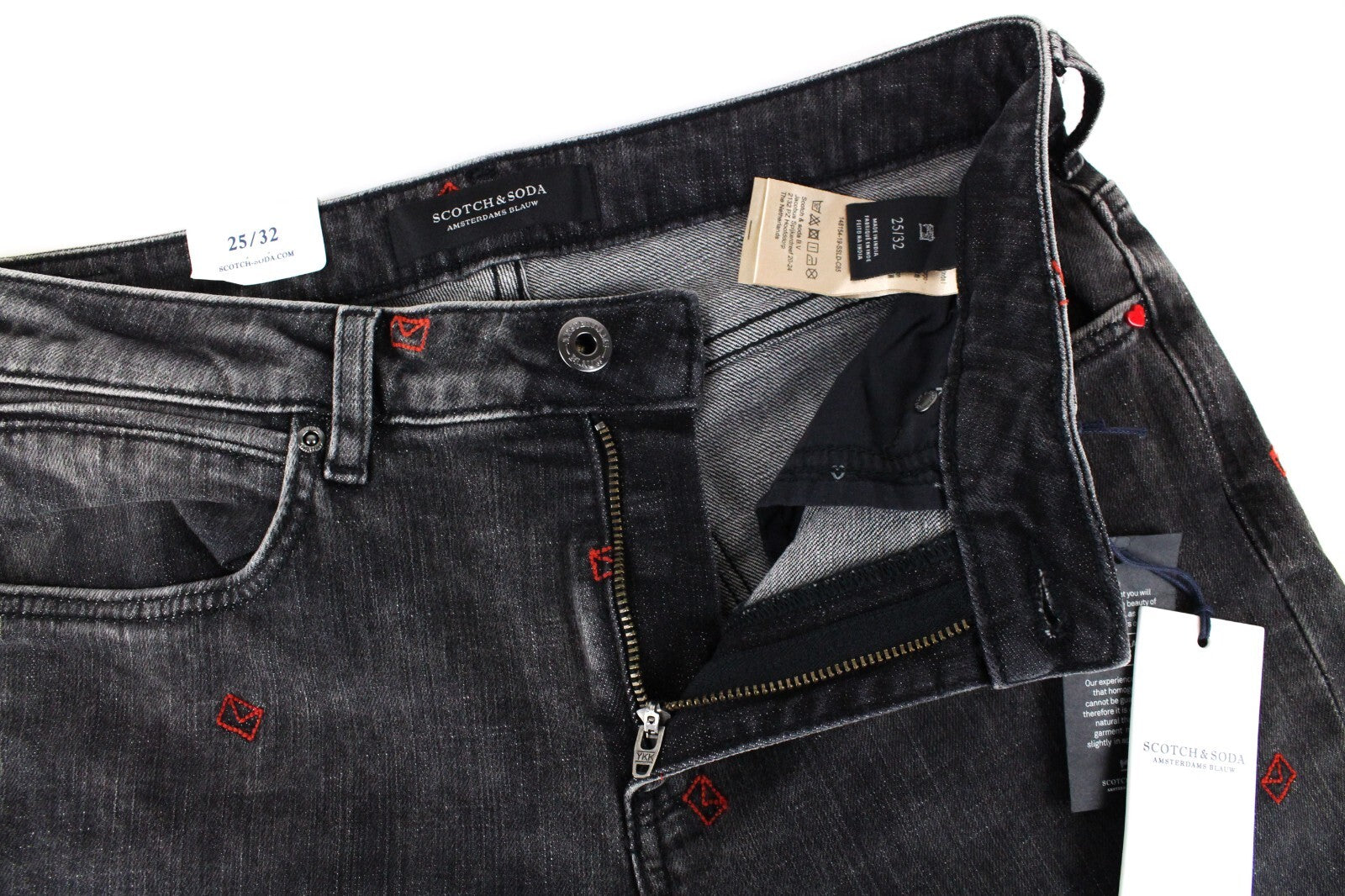 SCOTCH & SODA Womens Jeans W25/L32 Grey Slim Boyfriend  Cotton Stretchy