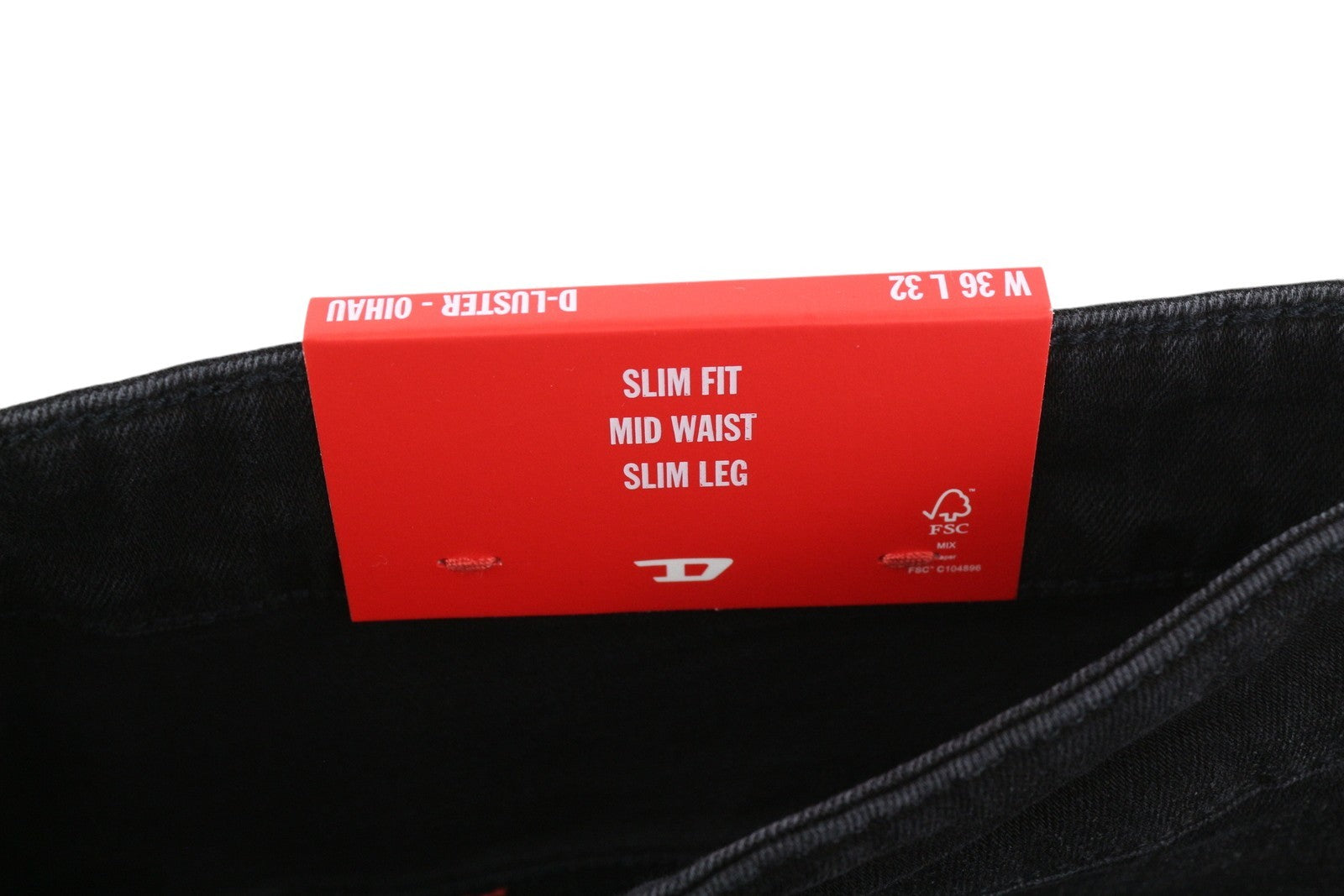 DIESEL D-Luster 0IHAU Men Jeans W36/L32 Slim Fit Buttoned Washed Black Denim