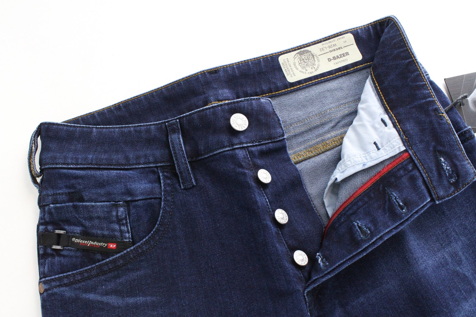 DIESEL D-Bazer 083AT Men's Jeans W26 L32 Blue Taper Fit Cotton Denim Stretch