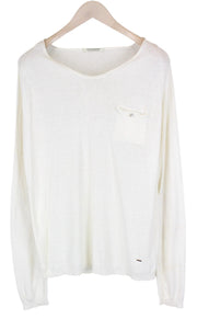 SCOTCH & SODA Ams Couture Mens Beige Pullover Sweatshirt ~M Pocket Long Sleeve