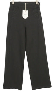 LIU JO Women Jeans W28 High Waist Wide Leg Zipper Closure Denim Black Casual