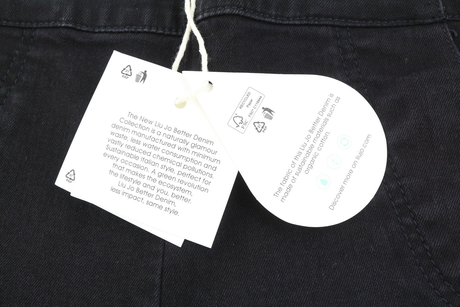 LIU JO Women Jeans W28 High Waist Wide Leg Zipper Closure Denim Black Casual