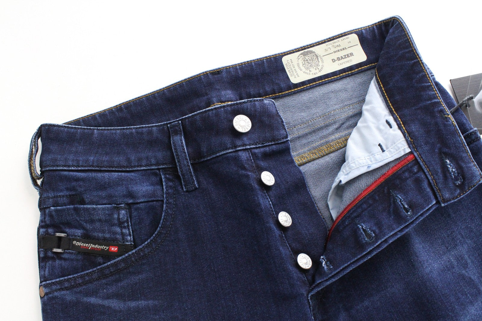 DIESEL D-Bazer 083AT Men's Jeans W26 L34 Blue Taper Fit Coated Stretch Cotton