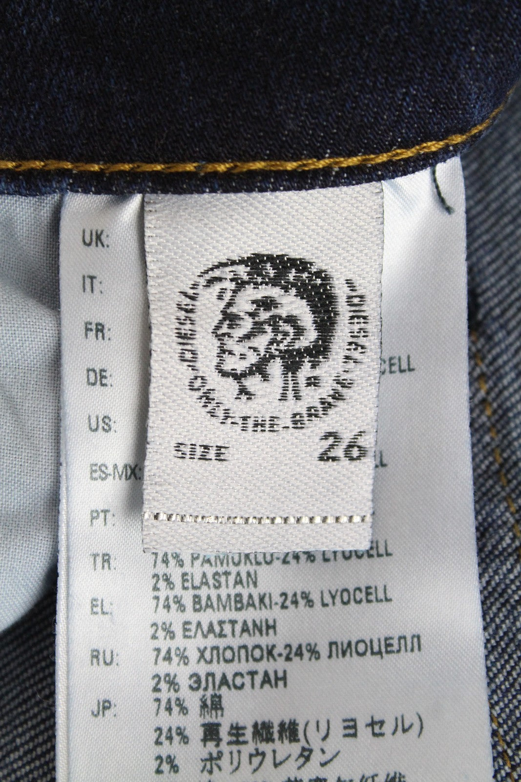 DIESEL D-Bazer 083AT Men's Jeans W26 L34 Blue Taper Fit Coated Stretch Cotton