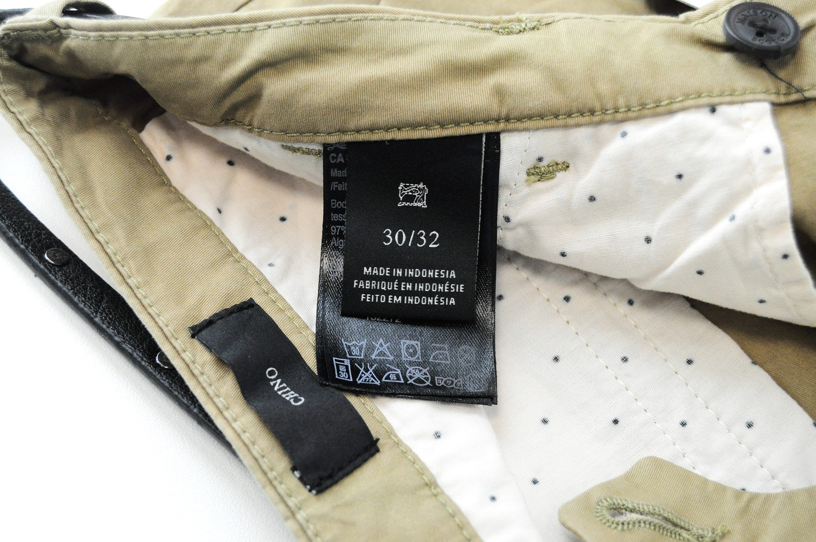 MAISON SCOTCH Womens W30/L32 Cropped Chino Pants Light Brown Belted Cotton