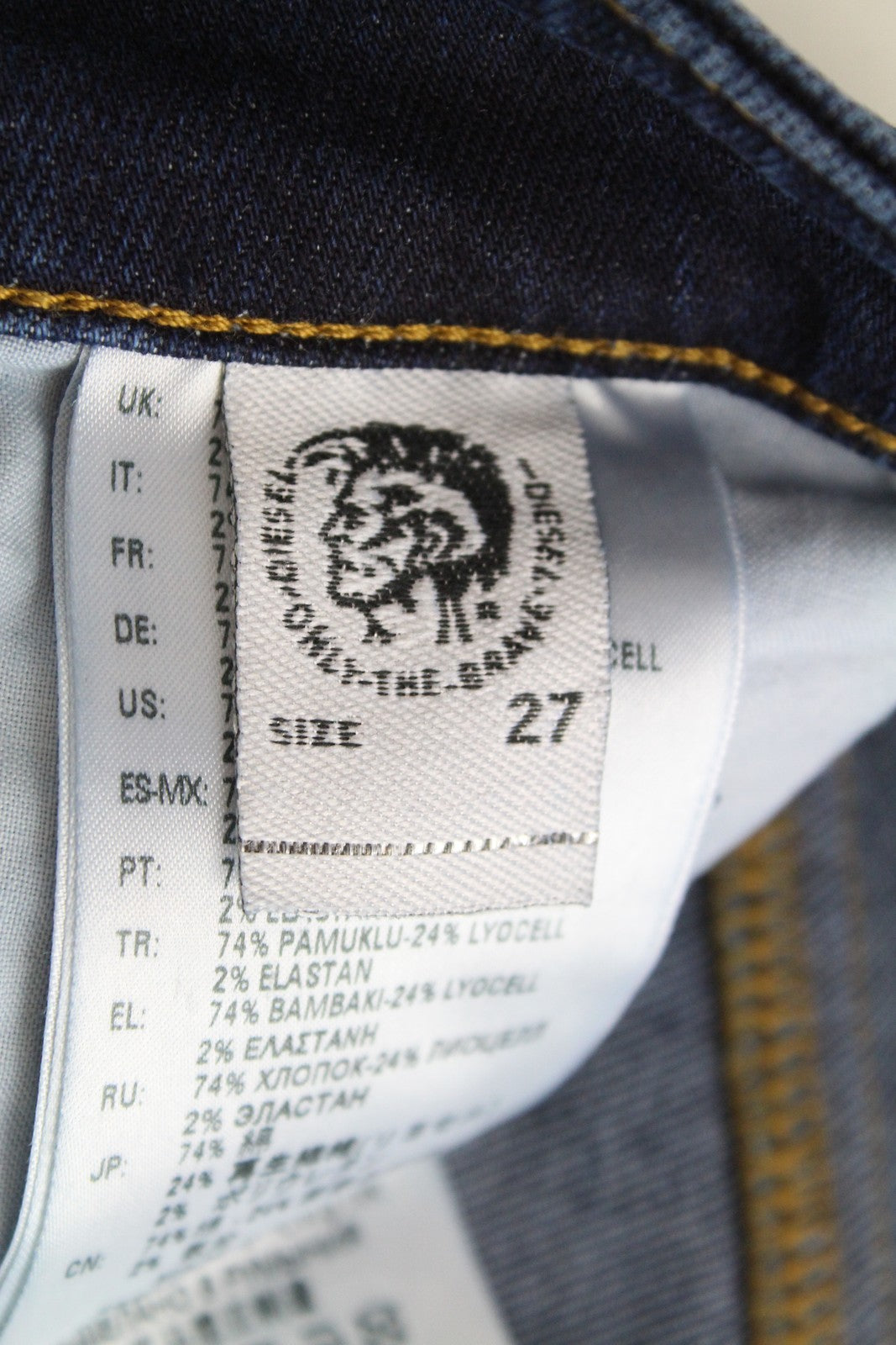 DIESEL D-Bazer 083AT Men's Jeans W27 L32 Blue Denim Washed Stretch Cotton Taper