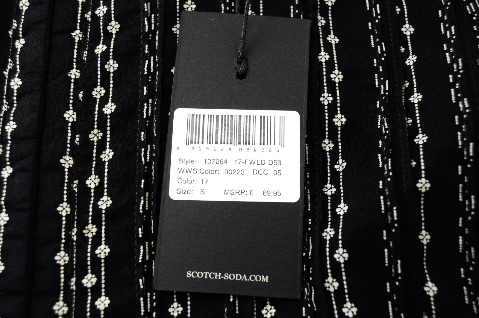 SCOTCH & SODA Ams Blauw Womens Blouse S Sleeveless Black Cotton Pom Pom Trim