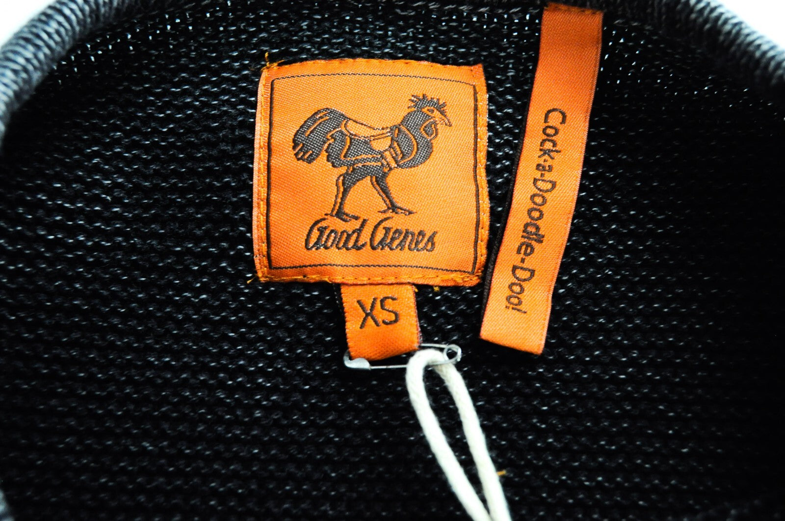 GOOD GENES Mens Pullover Jumper XS Black  Cotton Knit Long Sleeve Sweater