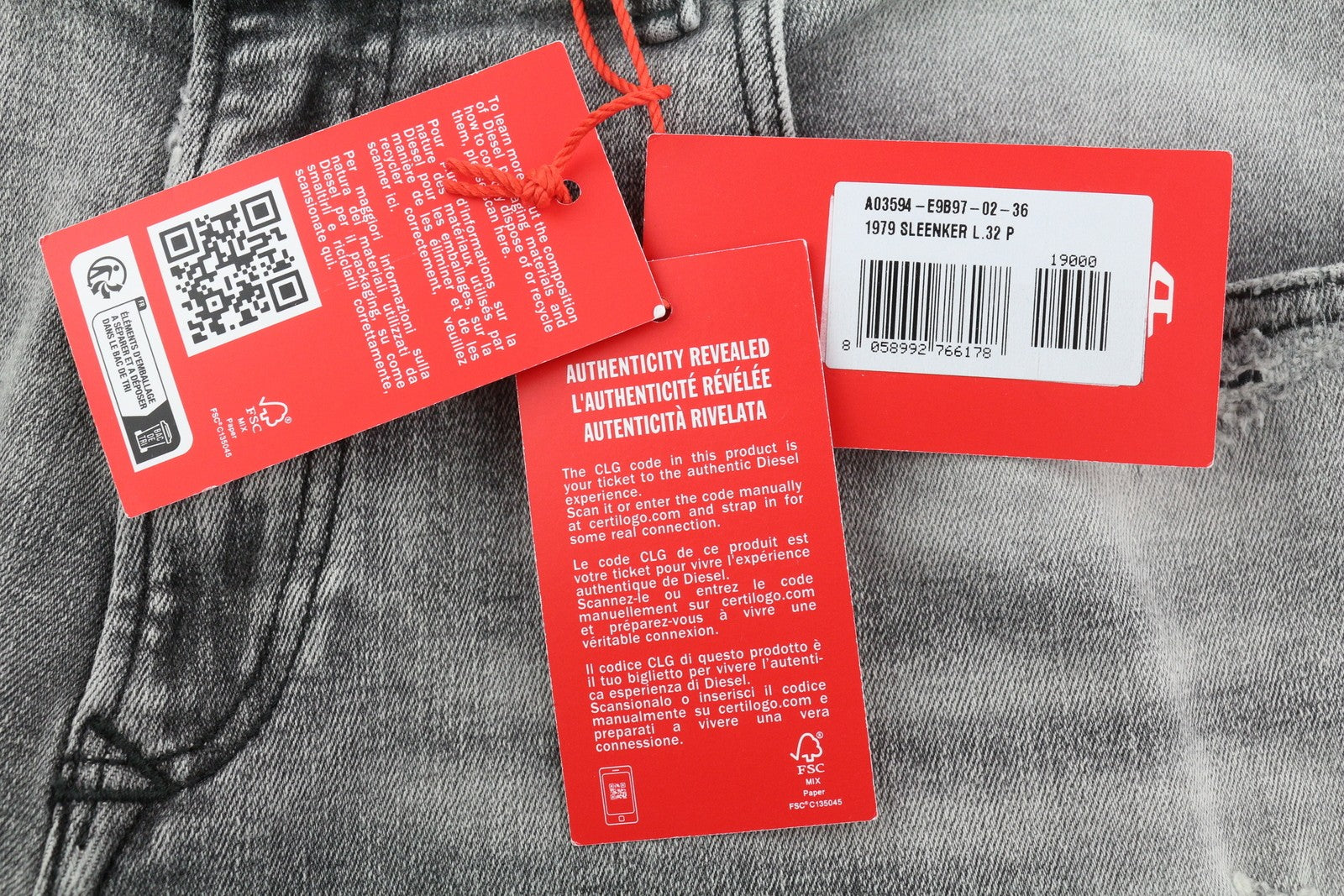 DIESEL 1979 Sleenker E9B97 Men Jeans W36/L32 Skinny Low Waist Distress RRP€250