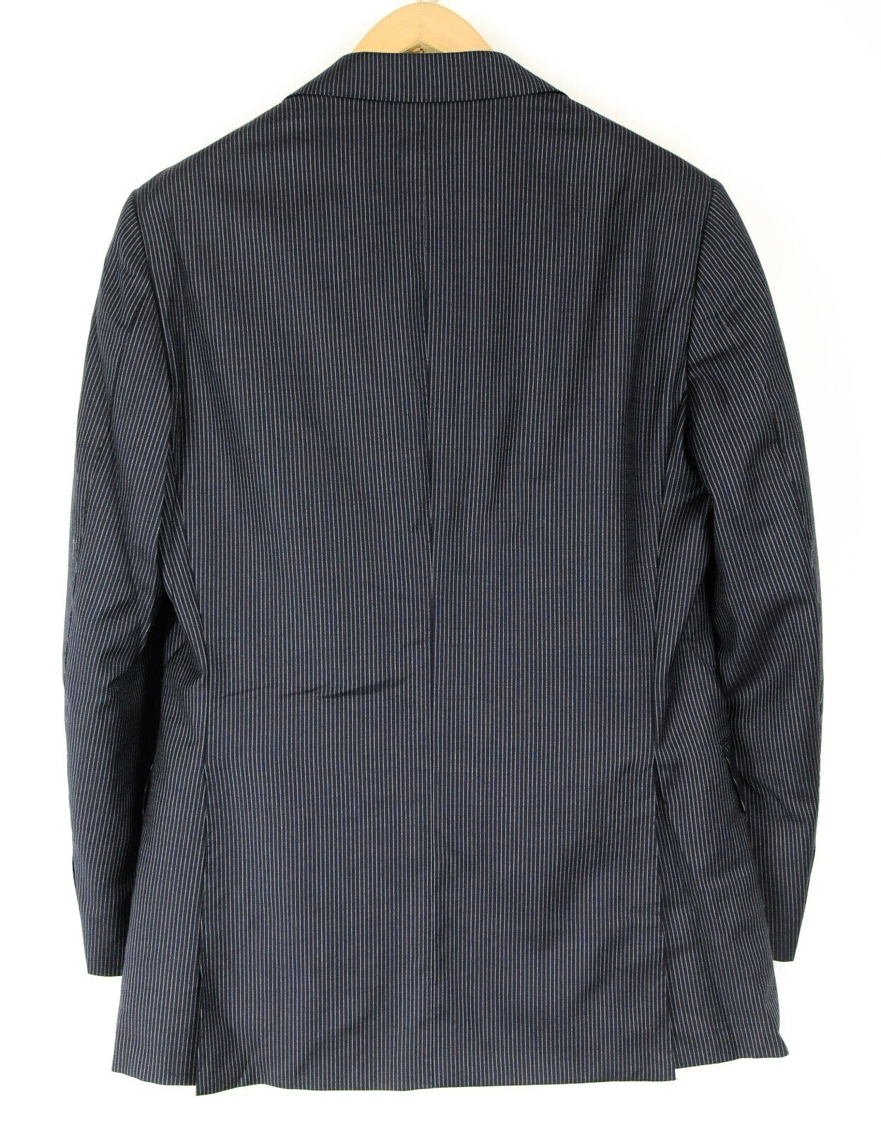 SUITSUPPLY Lazio Mens Suit UK38R Navy Slim  2 Pc Super  Wool Stripe