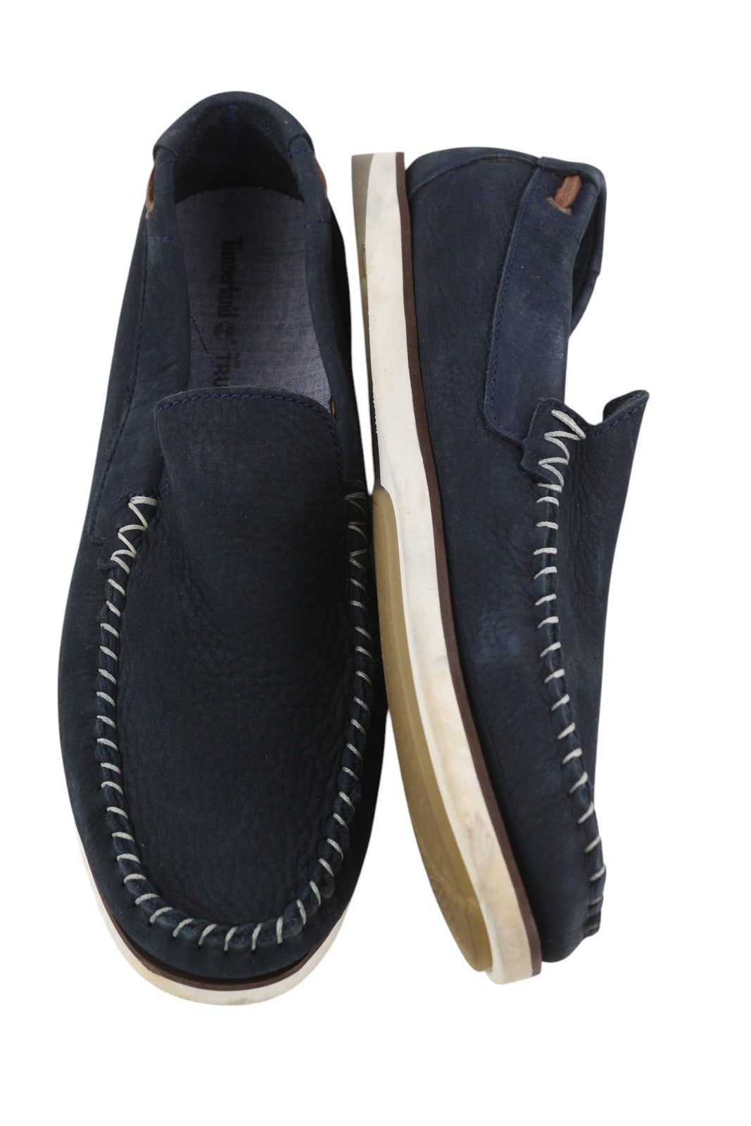 TIMBERLAND A2A8F Men Shoes EU43 Dark Blue Leather Boat Flats True Cloud Comfort