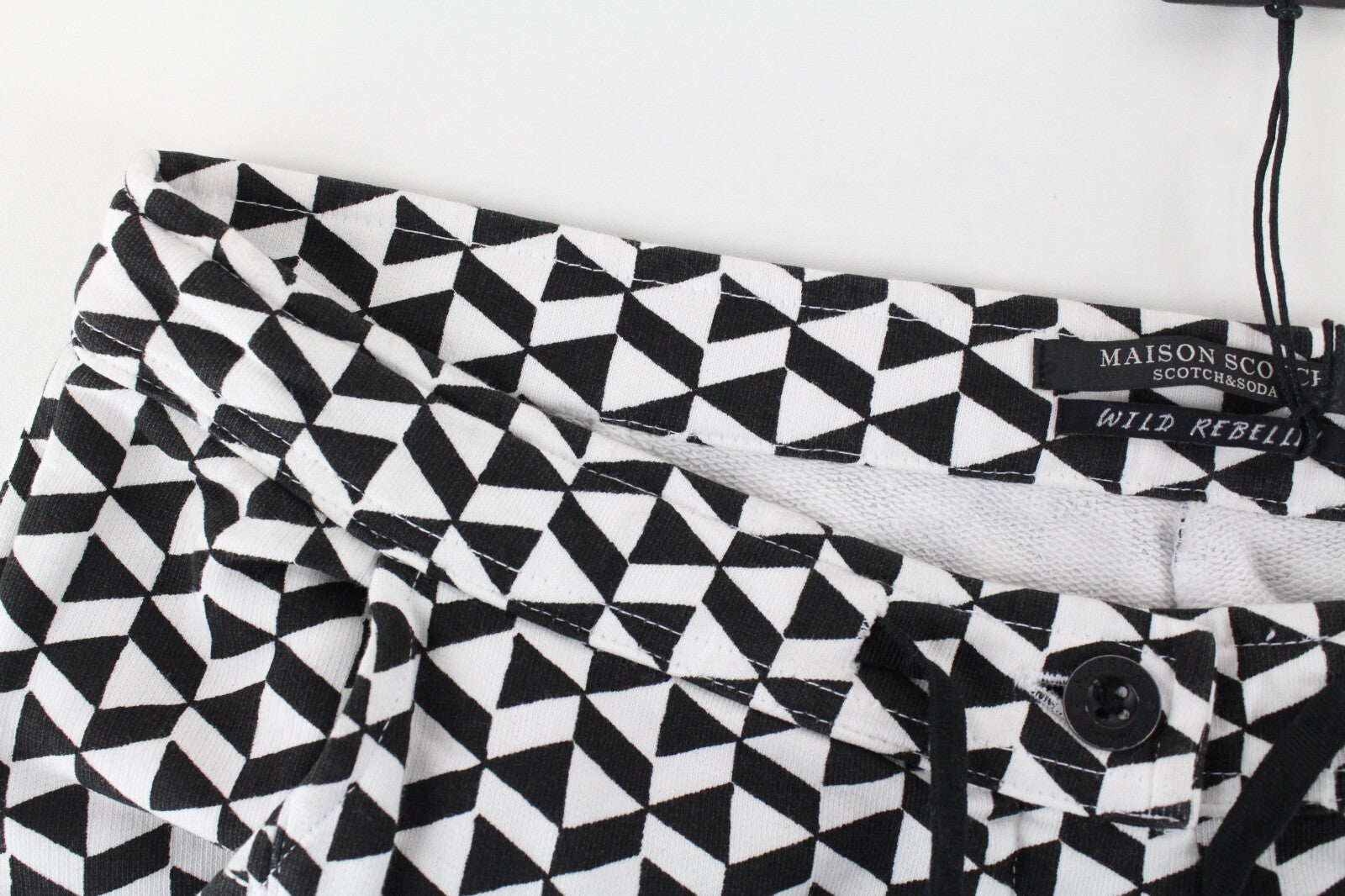 MAISON SCOTCH Womens Trousers ~W33/L25 Slim  White Black Patterned Casual
