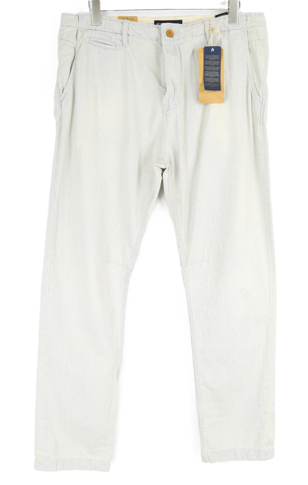 SCOTCH & SODA Freeman Mens W36/L34 Blue Cotton Slim  Striped Tapered Pants