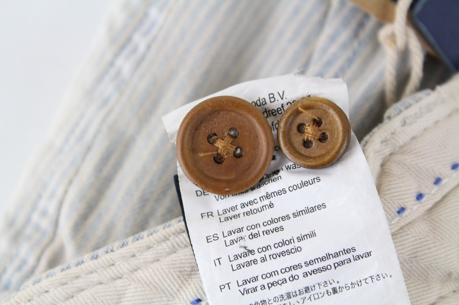 SCOTCH & SODA Freeman Mens W36/L34 Blue Cotton Slim  Striped Tapered Pants